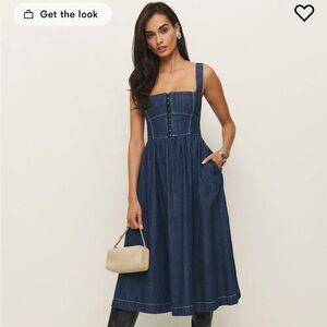 Reformation Indigo Denim Midi Dress
